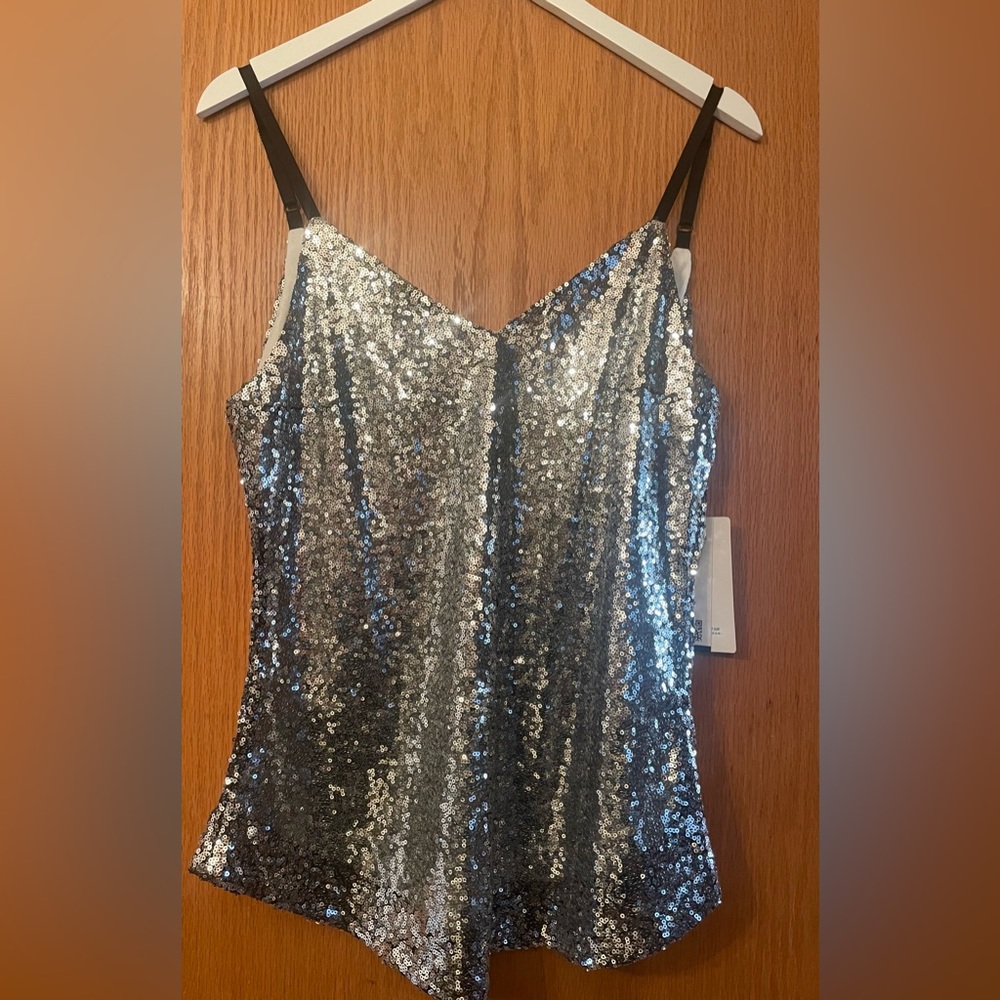 Silver Sequin Tank Top